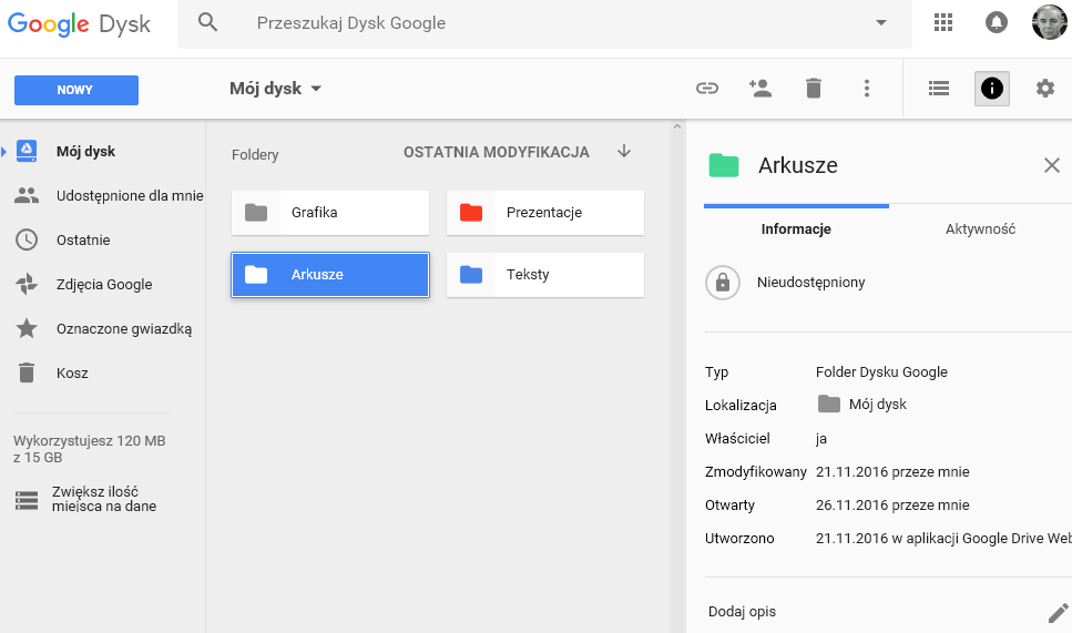 DYSK GOOGLE LOGOWANIE visual data 8